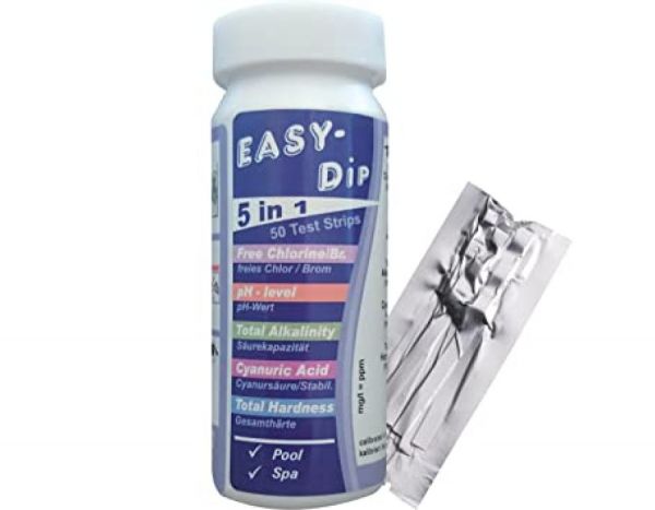 Quicktest 5 in 1 - pH/ freies Chlor / Brom / Karbonathärte / Gesamthärte / Cyanursäure