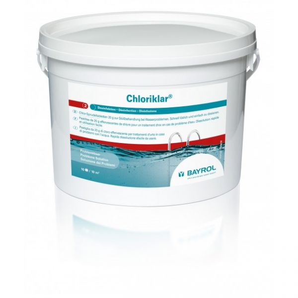 Chloriklar 3kg schnellösliche Chlortabletten 17g "Fass aus Kunststoff"